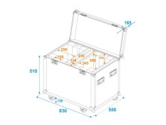 Roadinger Transportní Case pro 2x LED EYE -37, otočná hlavice