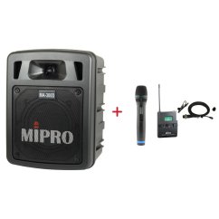 MIPRO MA-300D + ACT-32H + MU-55L – ruční a klopová sada, černá