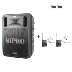MIPRO MA-505 + 2× MU-55HN – náhlavní všesměrová sada, černá