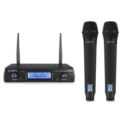 Vonyx WM62 Wireless Microphone UHF With 2 Handheld
