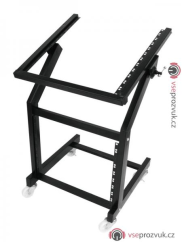Rackový stojan 12HE/10HE, černý s kolečky
