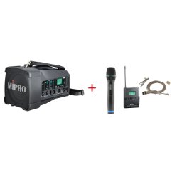 MIPRO MA-100D + ACT-32H + MU-55LS – ruční a klopová sada, tělová