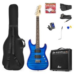 Max GigKit Electric Guitar Pack Quilted Style Dark Blue