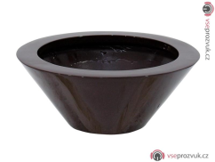 Květináč hliník-laminát, 15 cm, lesklý-hnědý