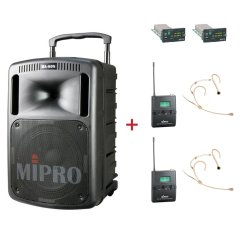 MIPRO MA-808 + 2× MU-506HS – náhlavní pevnější kardioidní sada, tělová