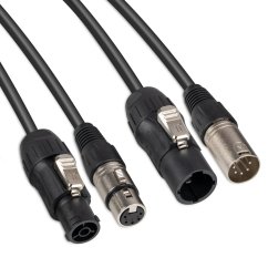 Power Dynamics CX13-2 Kombinovaný kabel Powercon/DMX, 2m