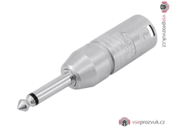 Redukce Neutrik NA2MP, XLR zástrčka - Jack 6,35mm mono