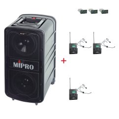 MIPRO MA-929 PLUS + 3× MU-55HN – náhlavní všesměrová sada, černá