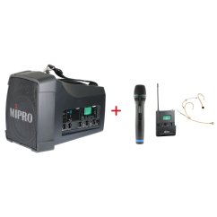 MIPRO MA-200D + ACT-32H + MU-506HS – ruční a náhlavní sada, tělová