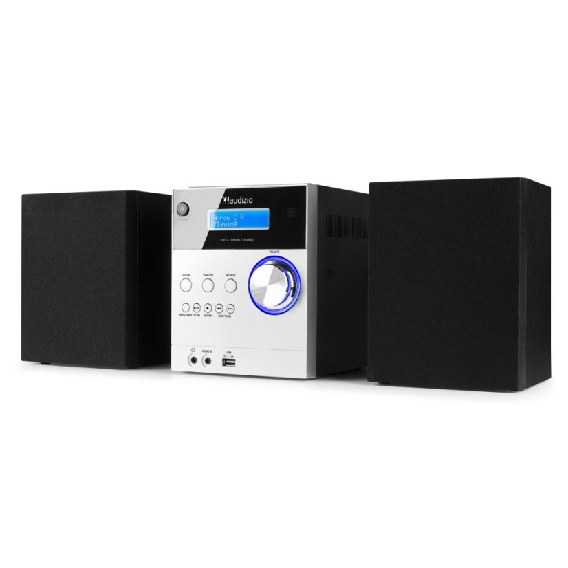 Audizio Metz HiFi mikrosystém s FM/DAB+, hliník