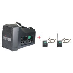 MIPRO MA-200D + 2× MU-55LS – klopová všesměrová sada, tělová