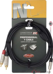 Stagg NYC3/MPS2CMR, kabel 2x RCA/mini JACK, 3m