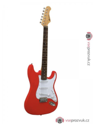 Dimavery ST-203, elektrická kytara, červená