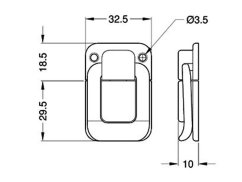 PENN LO-1621A/A-41c - Kufříkový zámek 48x32,5 mm
