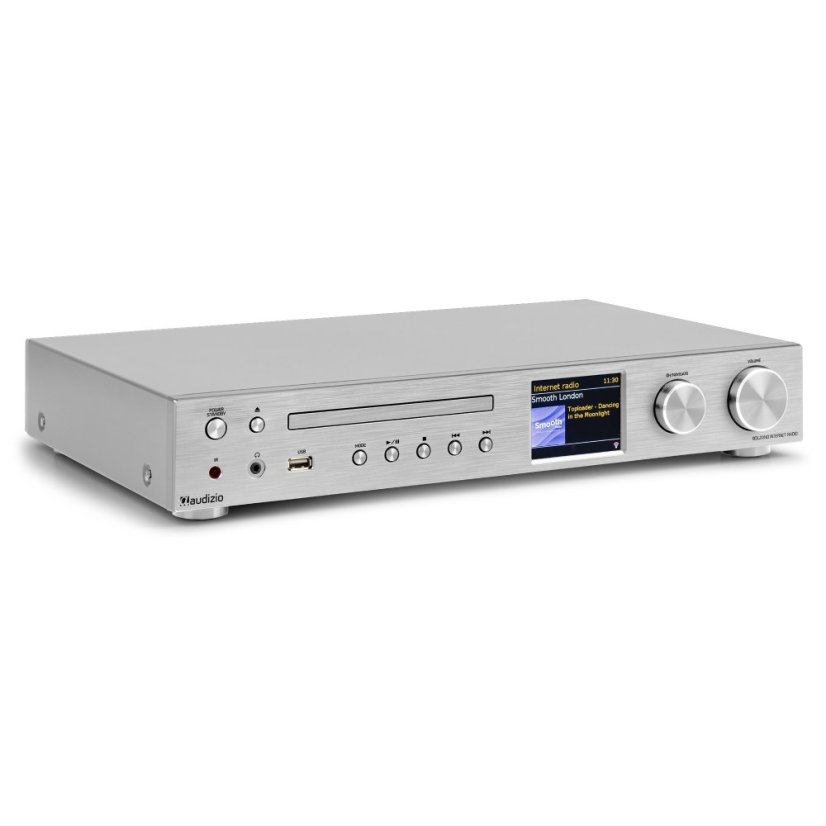 Audizio Bolzano Internet receiver with amplifier, DAB+ and CD player aluminium