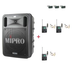 MIPRO MA-505 + 3× MU-53LS – klopová kardioidní sada, tělová