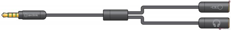 AV:Link Rozbočovač 3.5mm Stereo Jack pro sluchátka a mikrofon