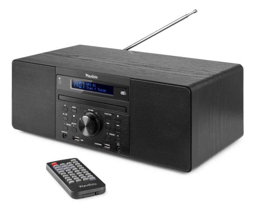Audizio Prato mikrosystém s FM/DAB+, CD, USB a Bluetooth, černý
