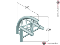 Trilock 6082AC-24R, 2-koncový roh 90, vrcholem ven, kulatá vnější strana