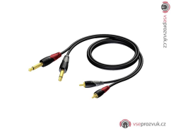 ProCab CLA631/3 - 2x Jack 6,3 - 2x RCA - 3m