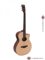 Dimavery AW-400, kytara elektroakustická typu Folk, přírodní