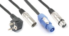 BeamZ Professional CX08-20 Light Combi Cable Schuko - XLR M / Powerconnector A - XLR F 20M