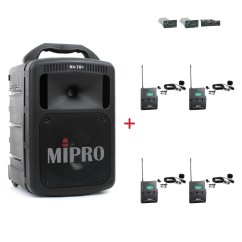 MIPRO MA-708 + 4× MU-53L – klopová kardioidní sada, černá