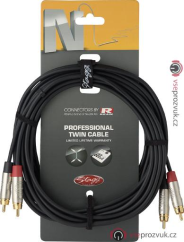 Stagg NTC3CR, kabel RCA/RCA, 3m
