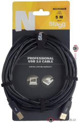 Stagg NCC5UAUB,  kabel USB 2.0, USB A/USB B, 5m