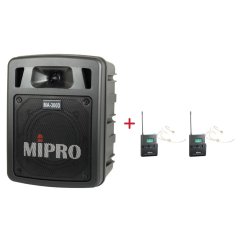 MIPRO MA-300D + 2× MU-55HNS – náhlavní všesměrová sada, tělová