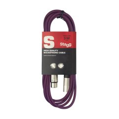Stagg SMC3 CPP, kabel mikrofonní XLR/XLR, 3m, fialový