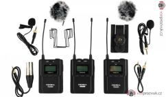 Comica CVM-WM200A dvoukanálový bezdrátový klopový mikrofon pro kamery (mikroport)