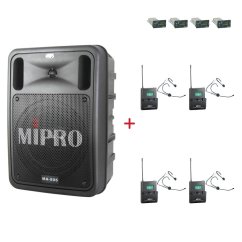 MIPRO MA-505 + 4× MU-55HN – náhlavní všesměrová sada, černá
