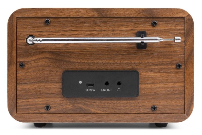 Audizio Milan přenosné rádio FM/DAB+ s baterií, dřevo