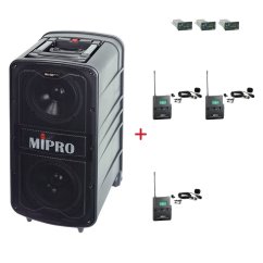 MIPRO MA-929 PLUS + 3× MU-53L – klopová kardioidní sada, černá