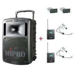 MIPRO MA-808 + 2× MU-55HN – náhlavní všesměrová sada, černá