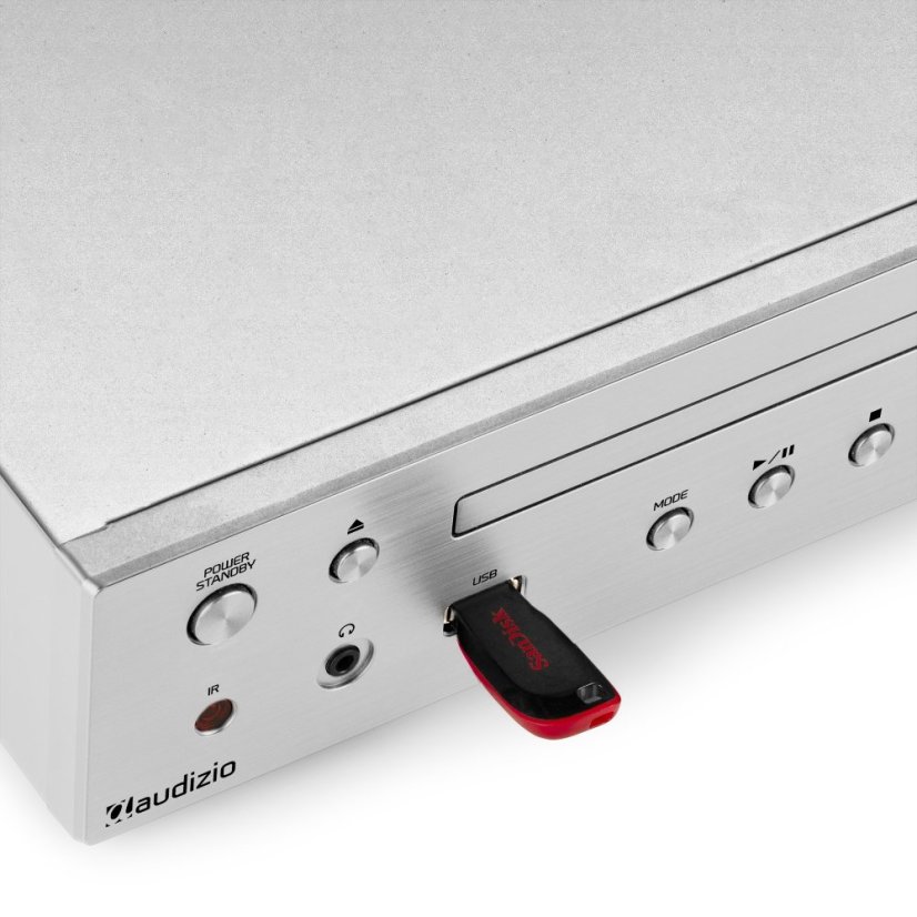 Audizio Bolzano Internet receiver with amplifier, DAB+ and CD player aluminium