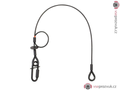 Lanko jistící bond 4 mm x 600 mm s karabinou, černé