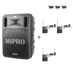 MIPRO MA-505 + 3× MU-53L – klopová kardioidní sada, černá
