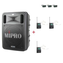MIPRO MA-505 + 3× MU-55HNS – náhlavní všesměrová sada, tělová