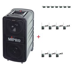 MIPRO MA-929 PLUS + 7× MU-53L – klopová kardioidní sada, černá