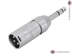 Redukce Neutrik NA3MP, XLR zástrčka - Jack 6,35mm stereo