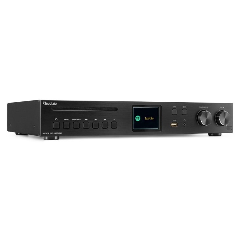 Audizio Brescia Internetové rádio s DAB+, CD přehrávačem a vestavěným zesilovačem, černé