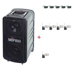 MIPRO MA-929 PLUS + 5× MU-55LS – klopová všesměrová sada, tělová