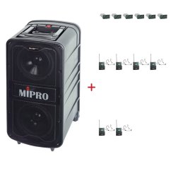 MIPRO MA-929 PLUS + 6× MU-53HN – náhlavní kardioidní sada, černá