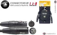 Stagg NDX1R-3, DMX kabel, 3pin XLR, 110 Ohm, délka 1m