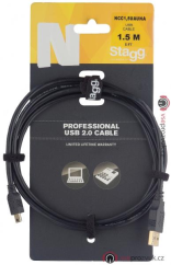 Stagg NCC1,5UAUNA, USB kabel/A-MINI A 2.0 1,5m