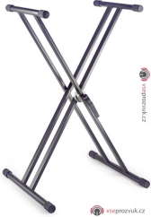 Stagg KXS-20, stojan pro klávesy dvojitý se "šnelpákou"