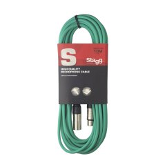 Stagg SMC10 CGR, kabel mikrofonní XLR/XLR, 10m, zelený