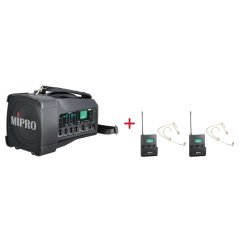 MIPRO MA-100D + 2× MU-53HNS – náhlavní kardioidní sada, tělová